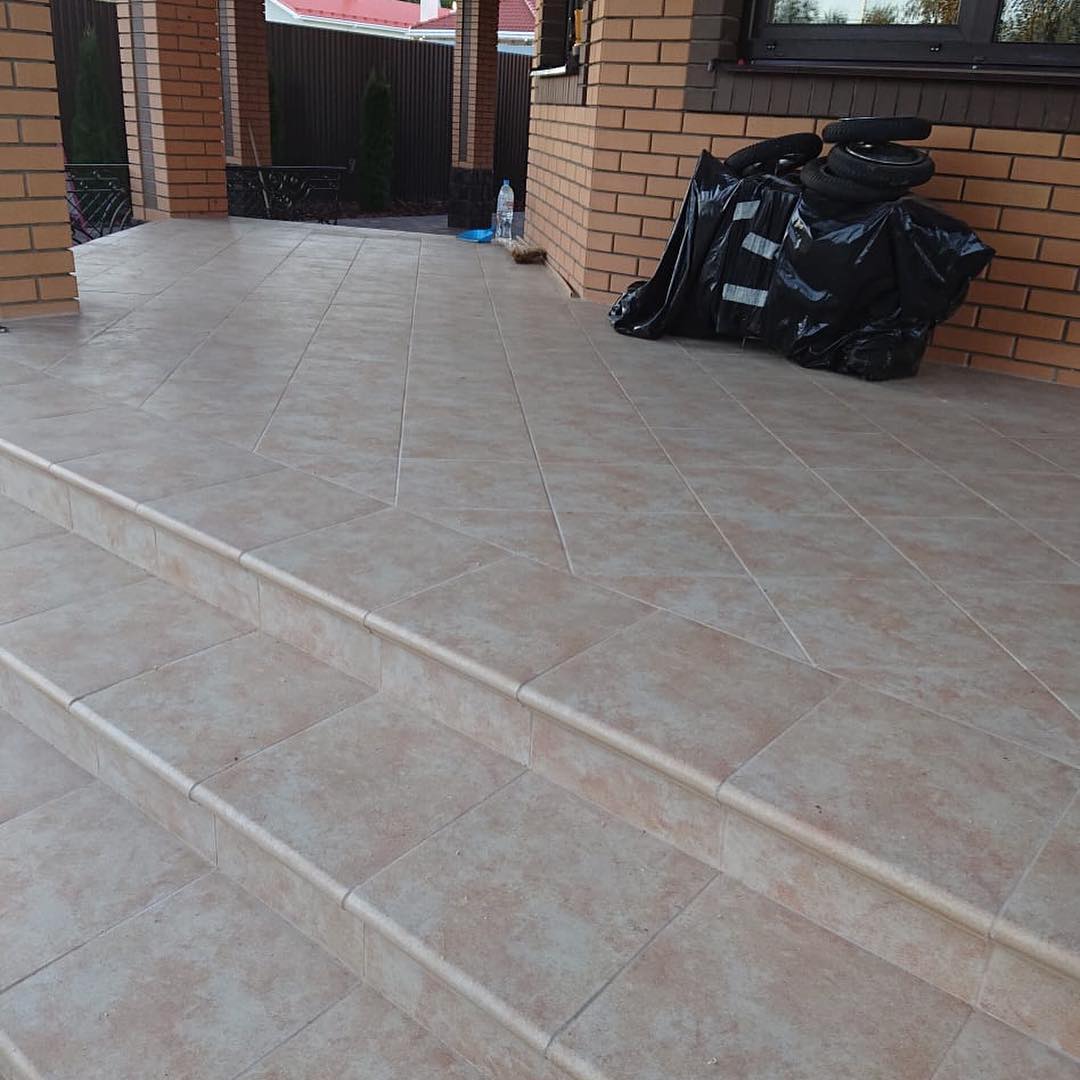 Монтаж клинкерных ступеней и плитки