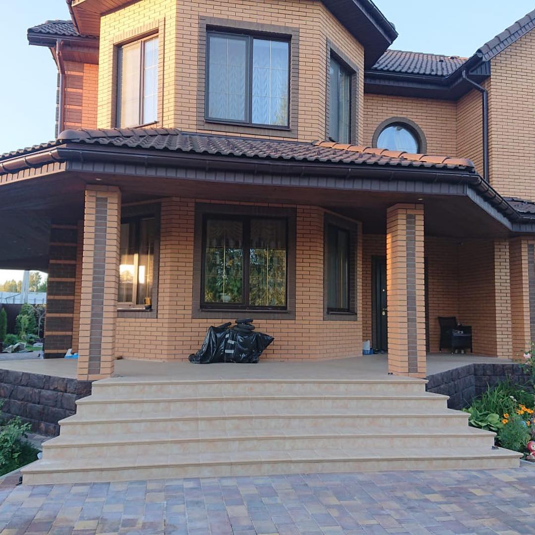 Монтаж клинкерных ступеней и плитки