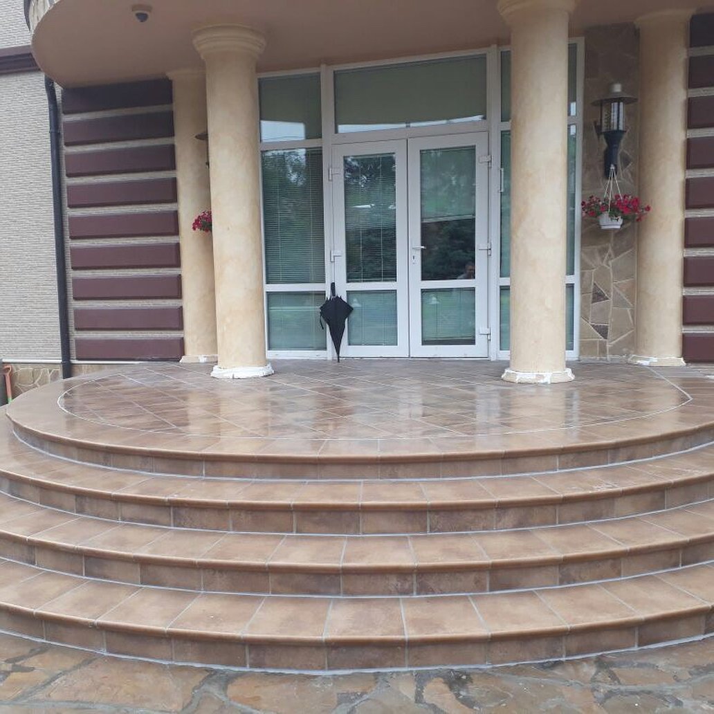 Монтаж клинкерных ступеней и плитки