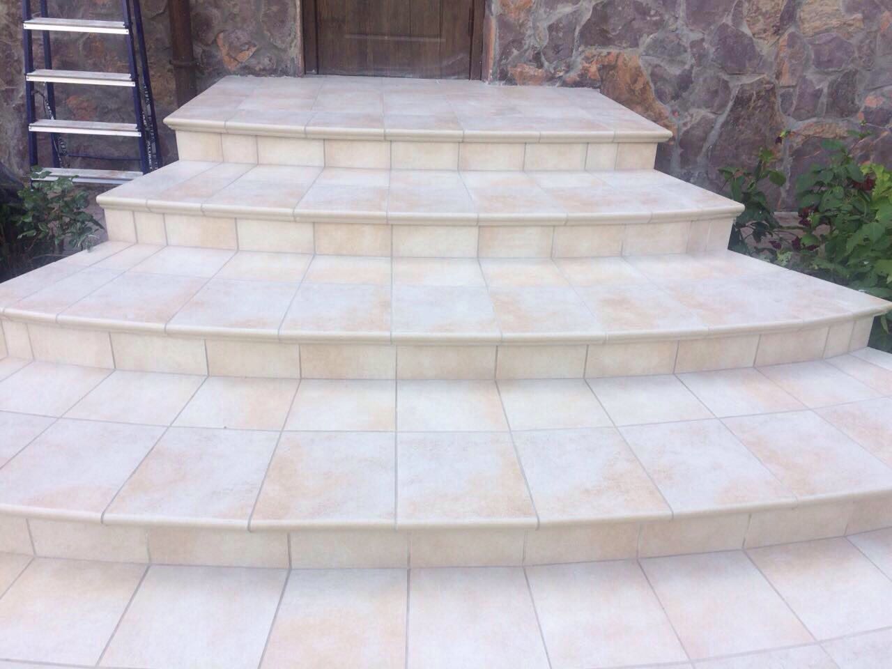 Монтаж клинкерных ступеней и плитки