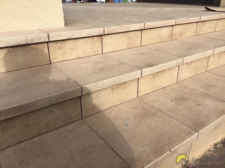 Монтаж клинкерных ступеней и плитки