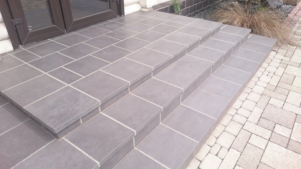 Монтаж клинкерных ступеней и плитки