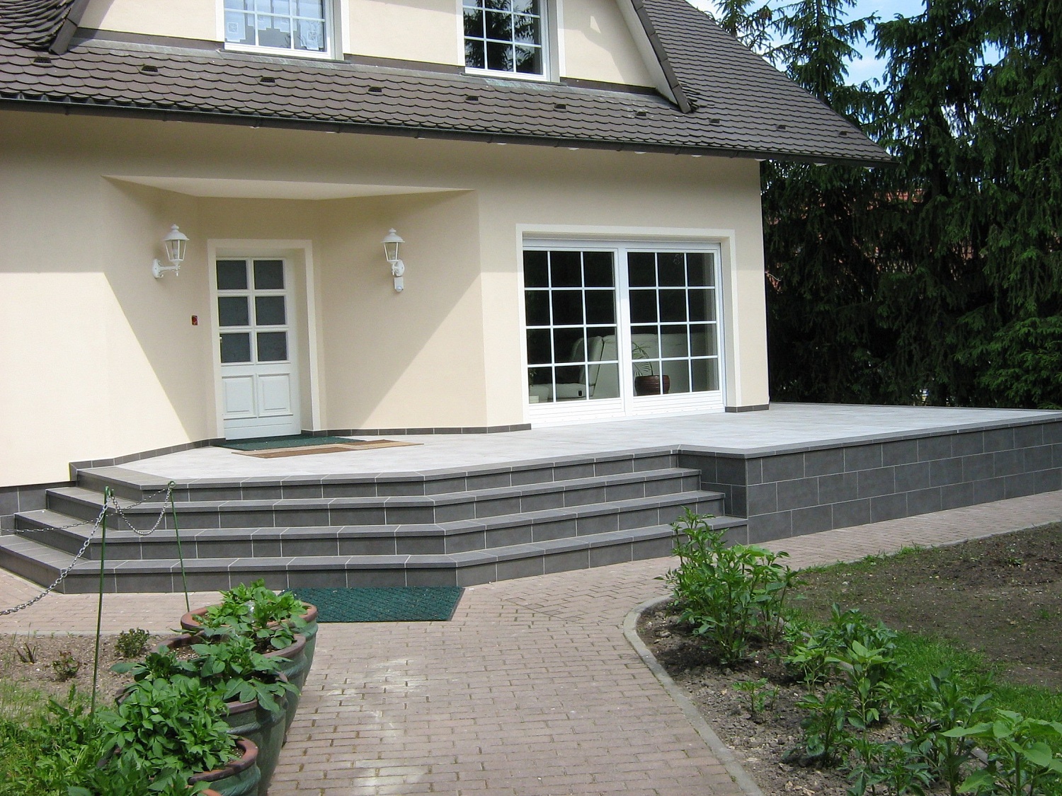 Монтаж клинкерных ступеней и плитки